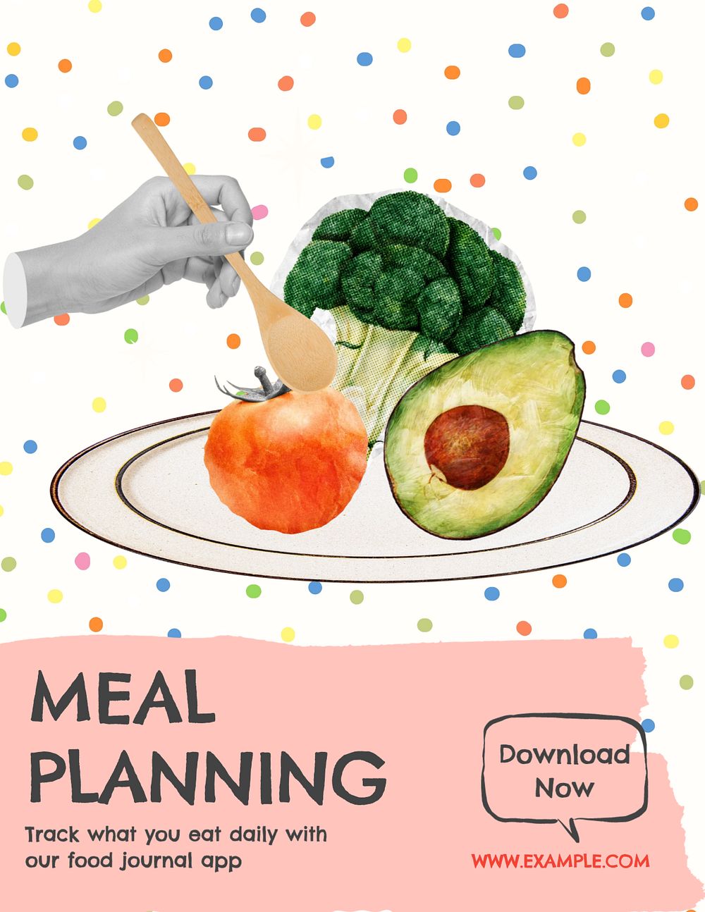 Meal planning, editable flyer template