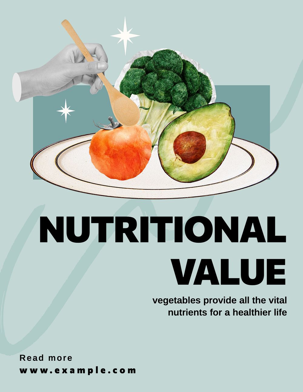 Nutritional values, editable flyer template