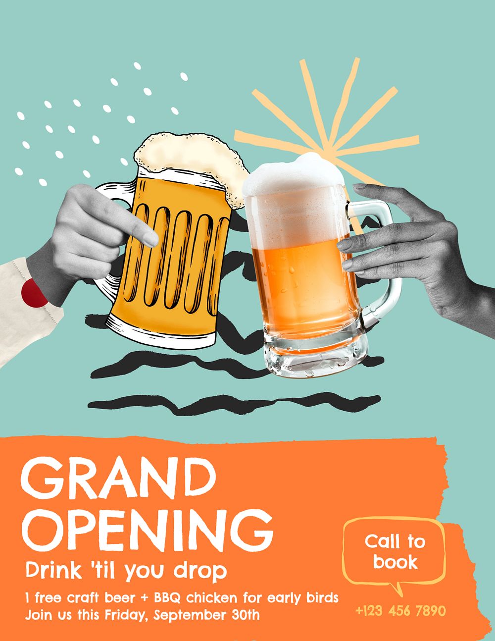 Grand opening, editable flyer template