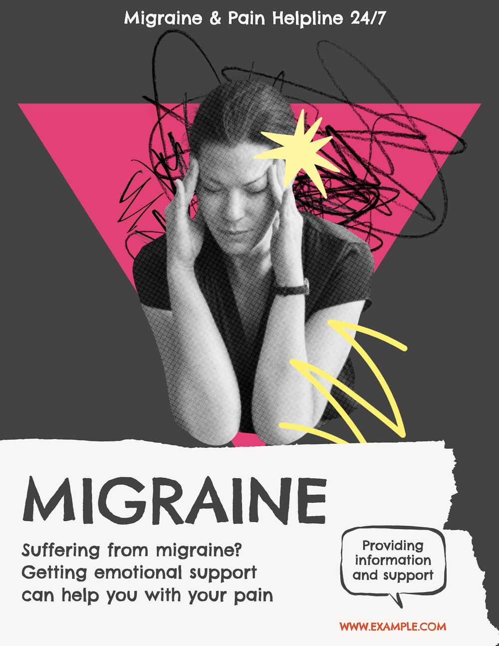 Migraine, editable flyer template