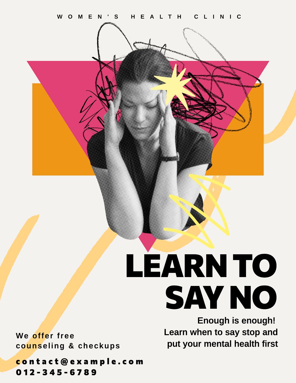 Say no, editable flyer template