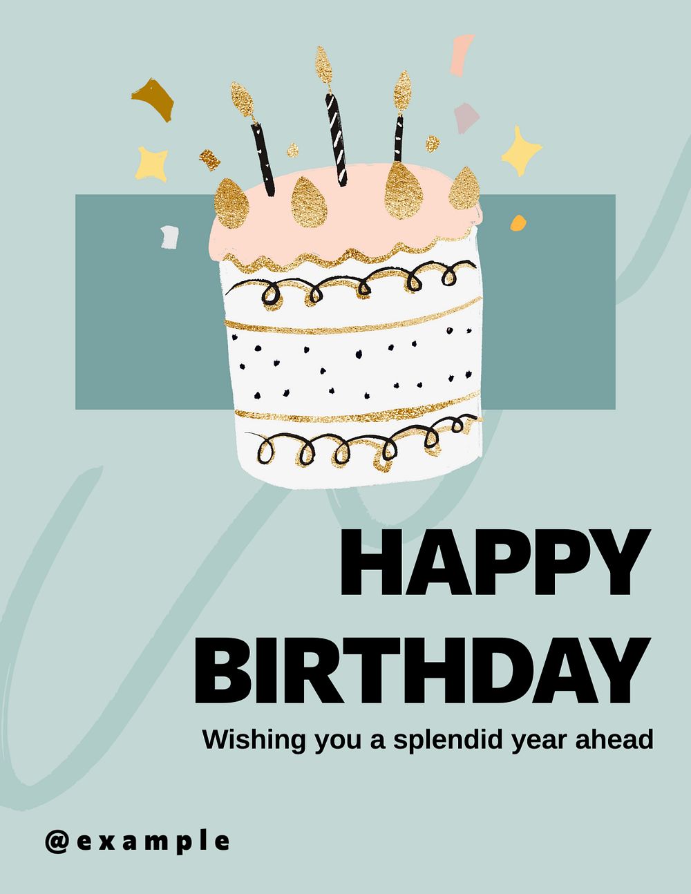 Happy birthday, editable flyer template