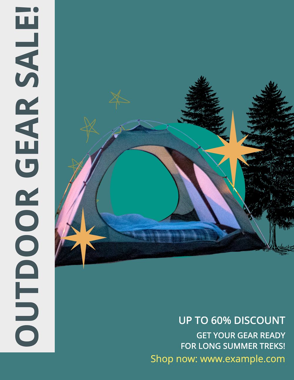 Outdoor gear sale, editable flyer template