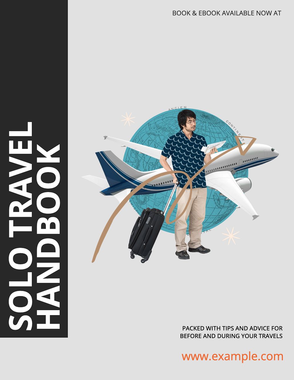 Solo travel, editable flyer template