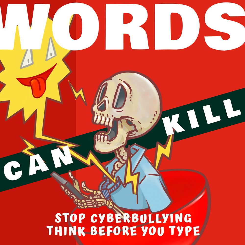 Stop cyberbullying  Instagram post template, editable design