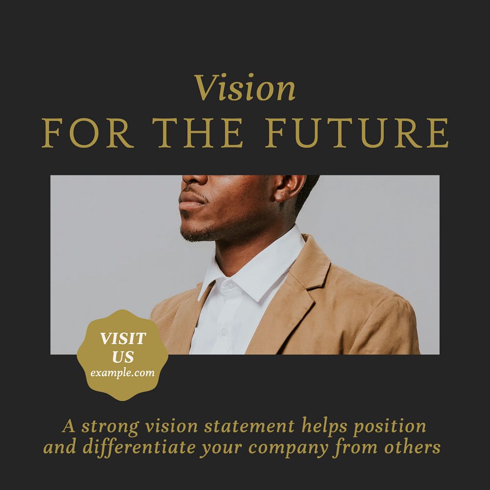 Vision for the future Instagram post template, editable social media ad