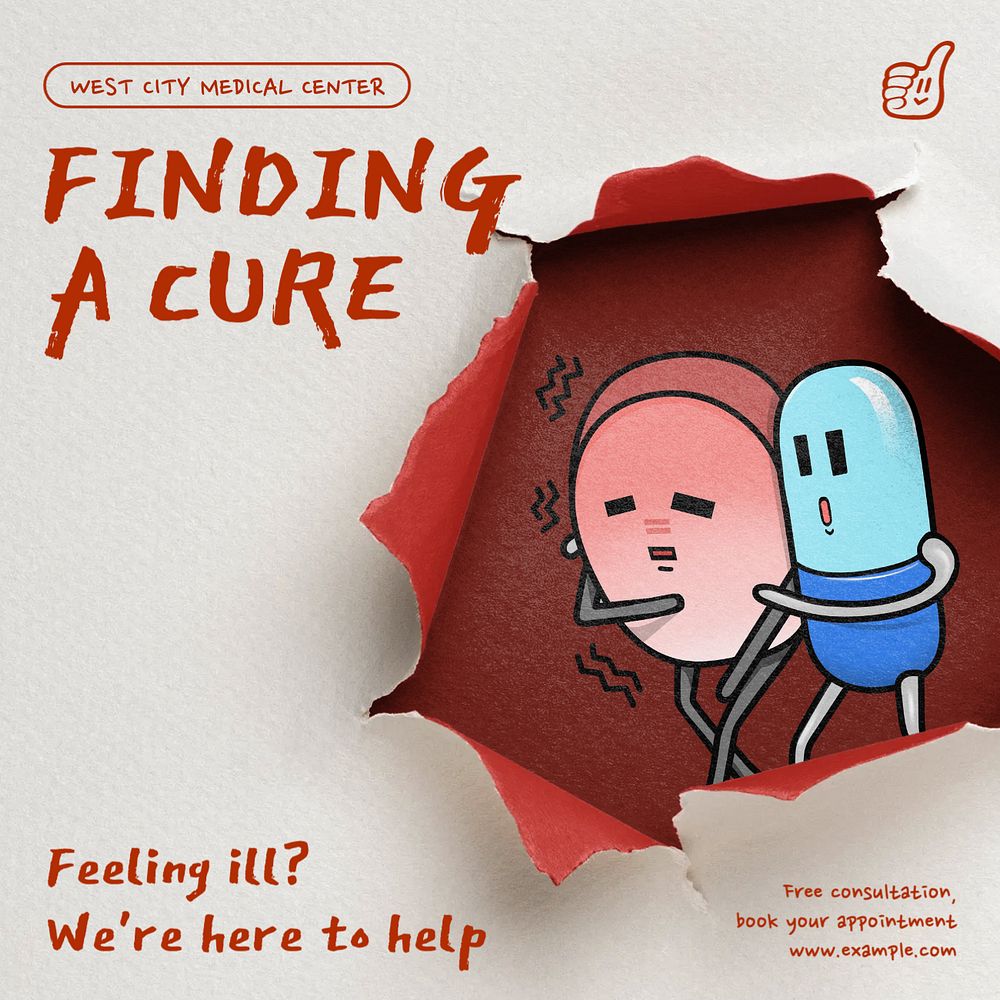 Finding cure  Instagram post template, editable design