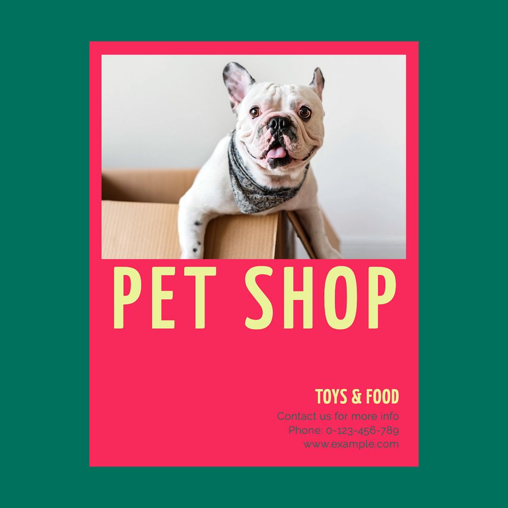 Pet shop Instagram post template, editable social media ad