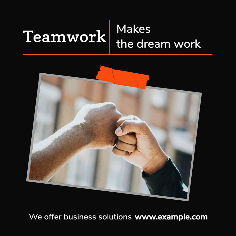 Teamwork Instagram post template, editable social media ad