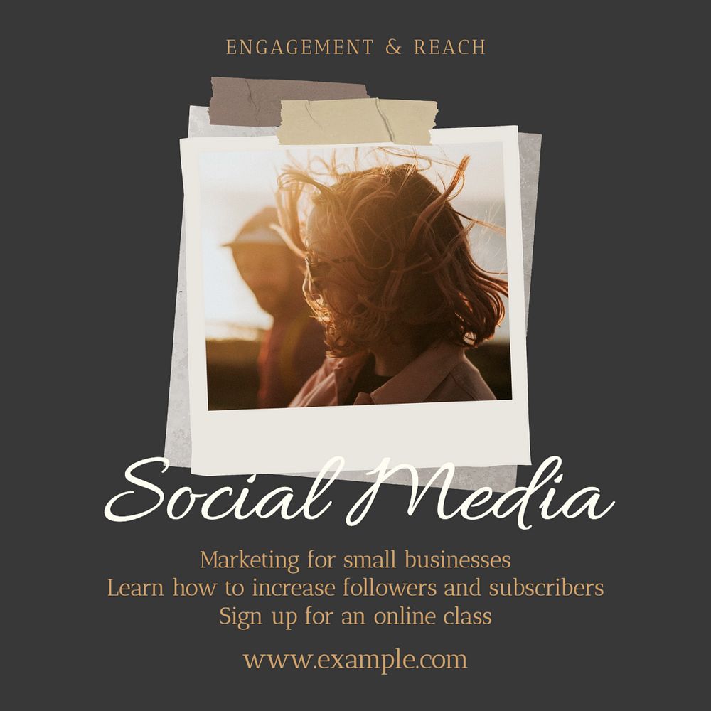 Social media Instagram post template, editable social media ad