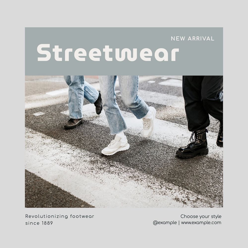 Streetwear store Instagram post template, editable social media ad