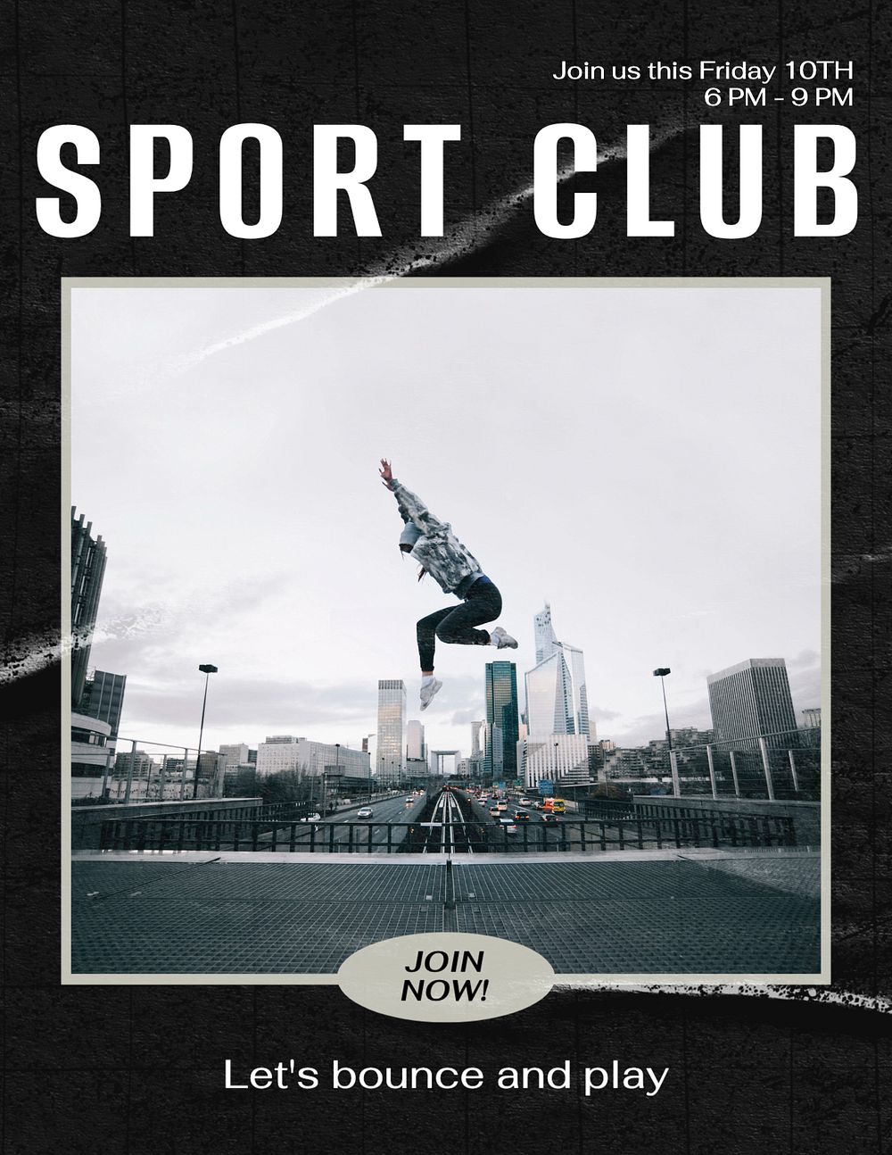 Sport club flyer template, editable text & design