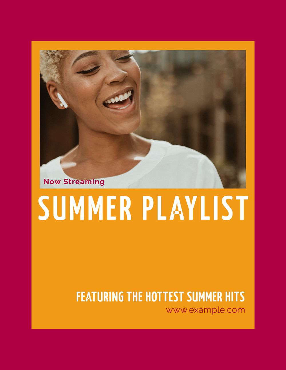 Summer playlist flyer template, editable text & design