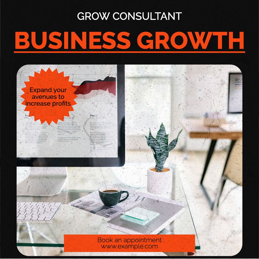 Business growth Facebook post template, editable social media ad