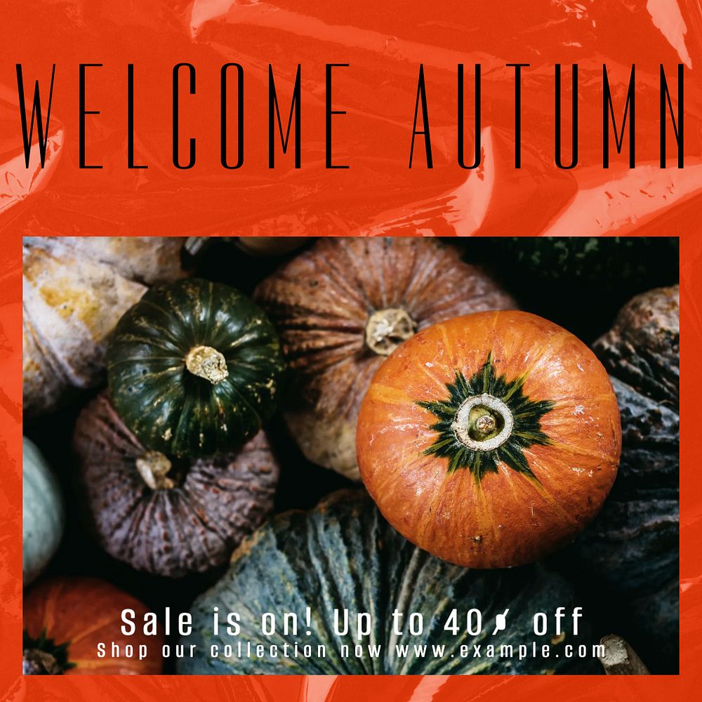 Autumn sale Facebook post template, editable social media ad