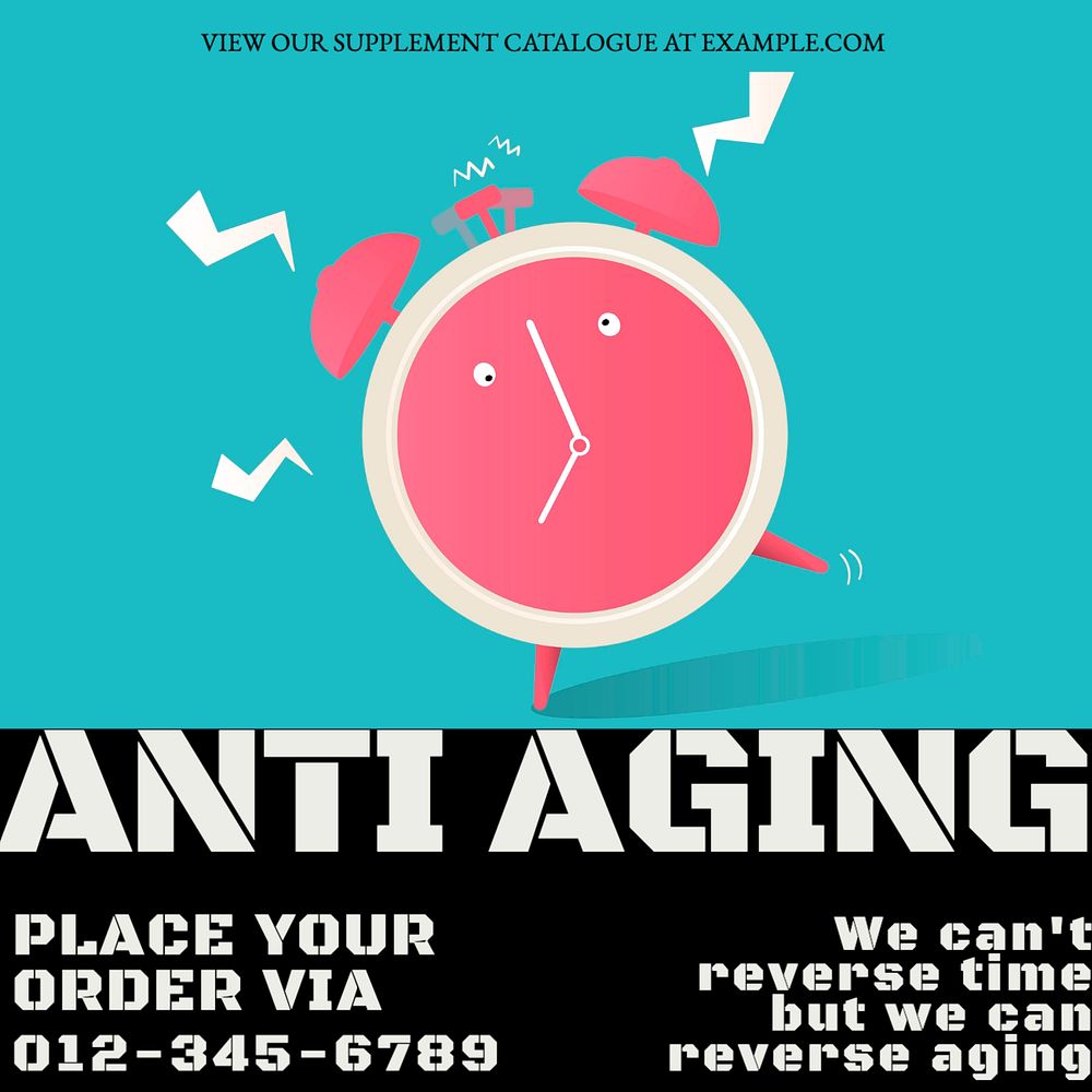 Anti aging Facebook post template, editable social media ad