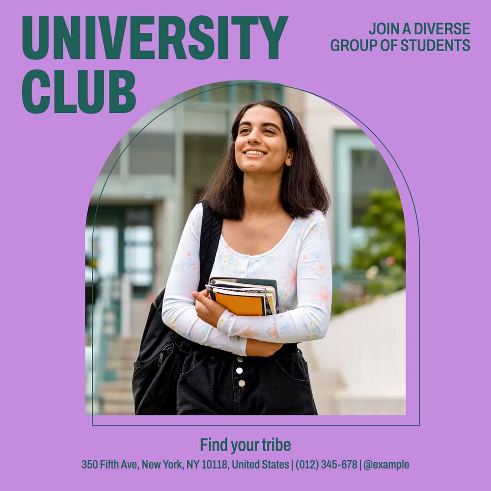 University club Facebook post template, editable social media ad