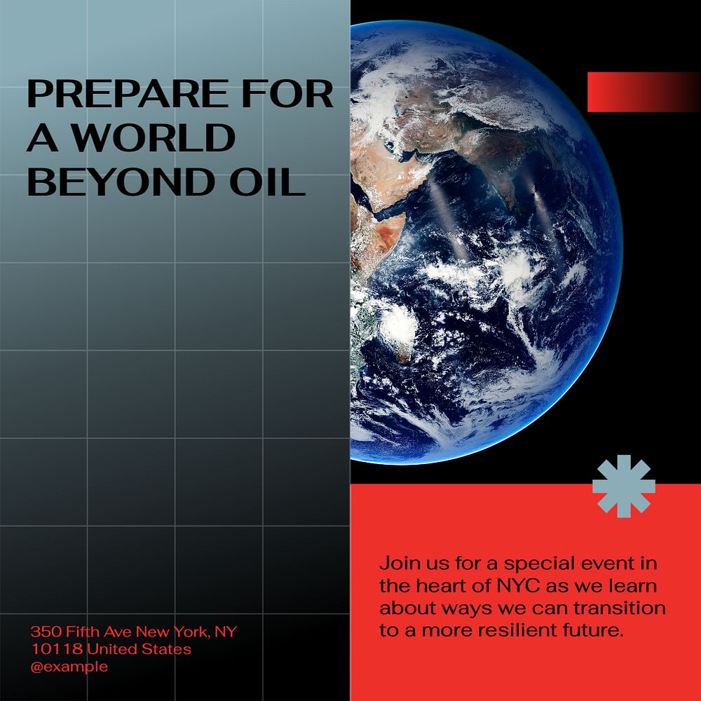 Earth oil environment Facebook post template, editable social media ad