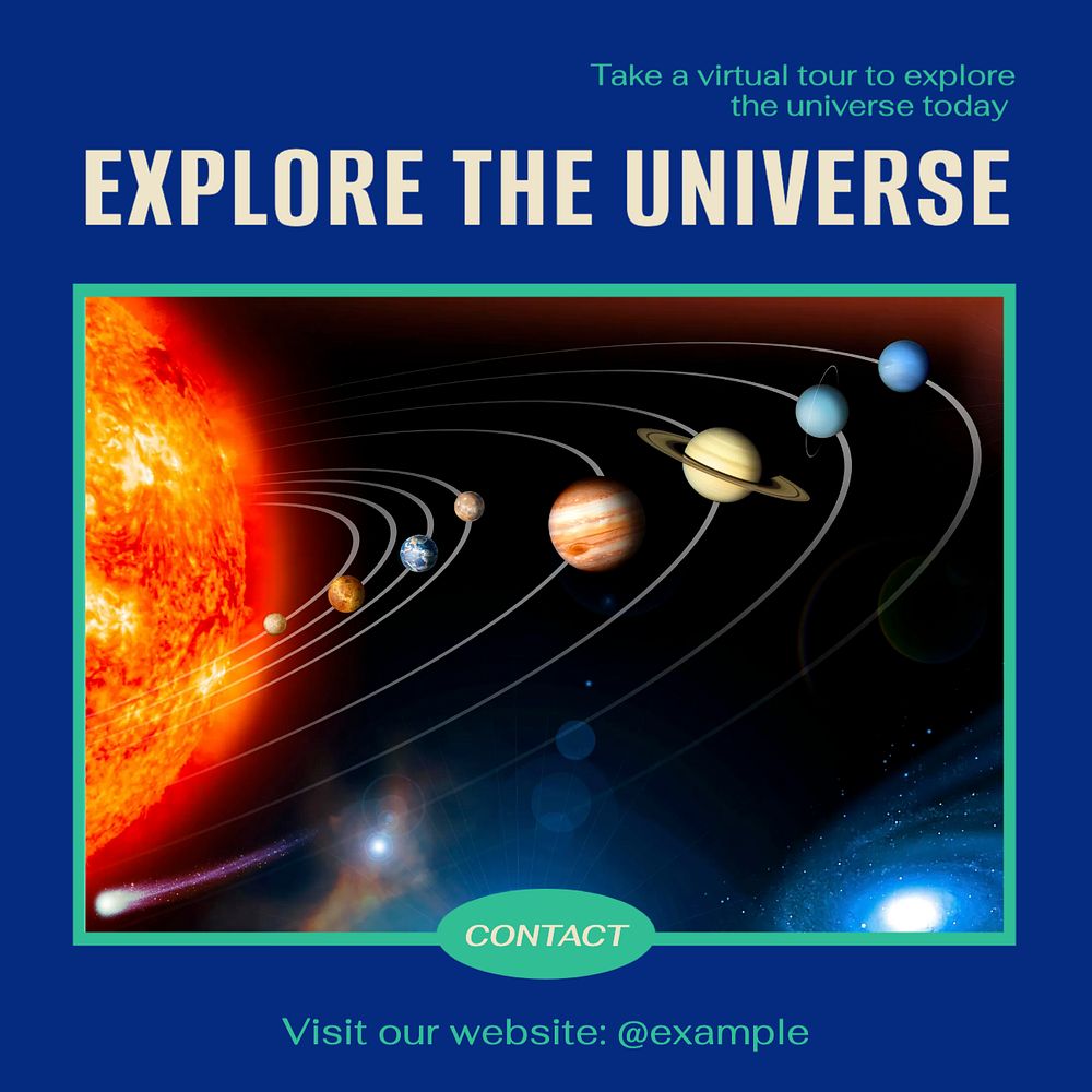 Explore the universe Facebook post template, editable social media ad