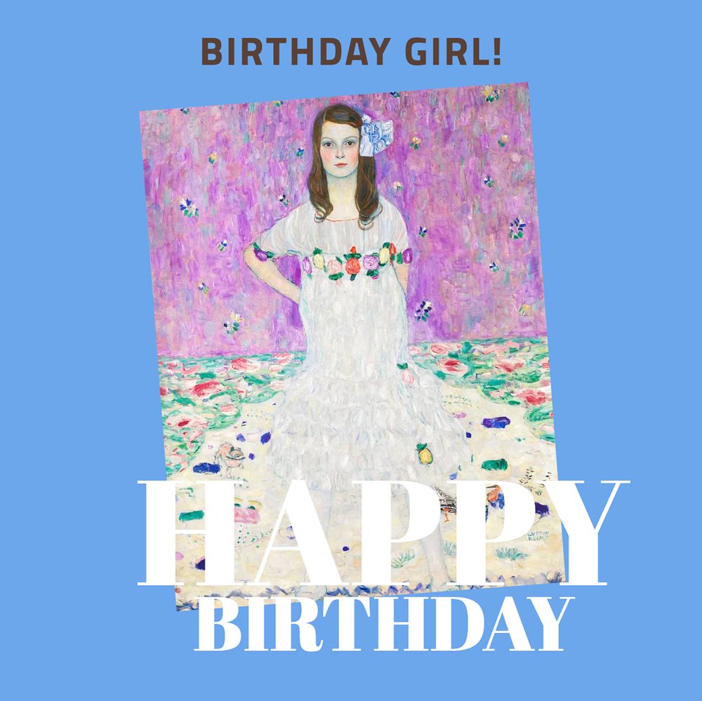 Birthday girl Facebook post template, editable social media ad