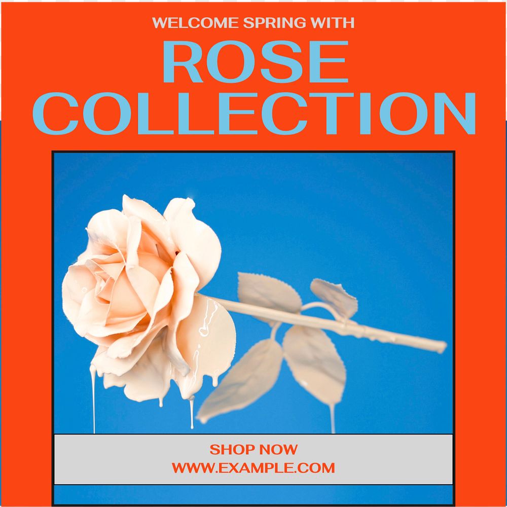 Rose collection Facebook post template, editable social media ad