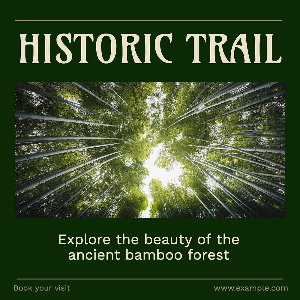 Historic trail Facebook post template, editable social media ad