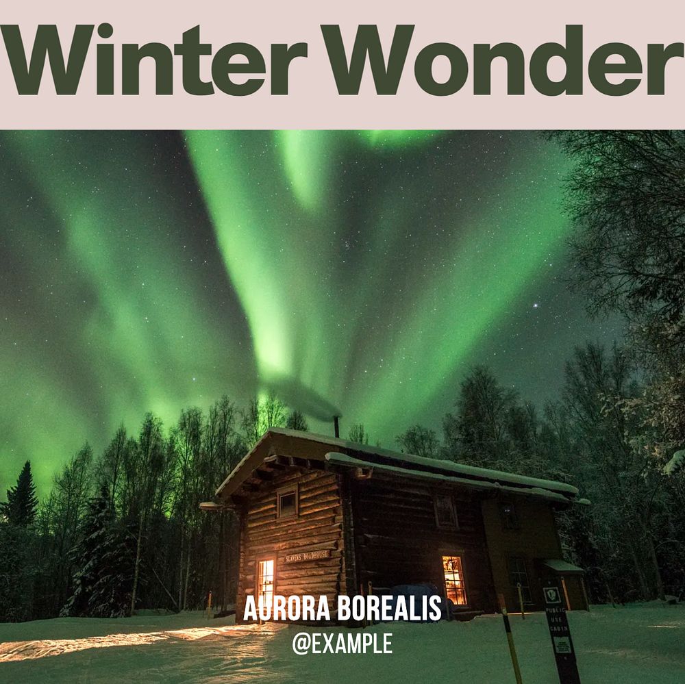 Aurora Borealis Facebook post template, editable social media ad