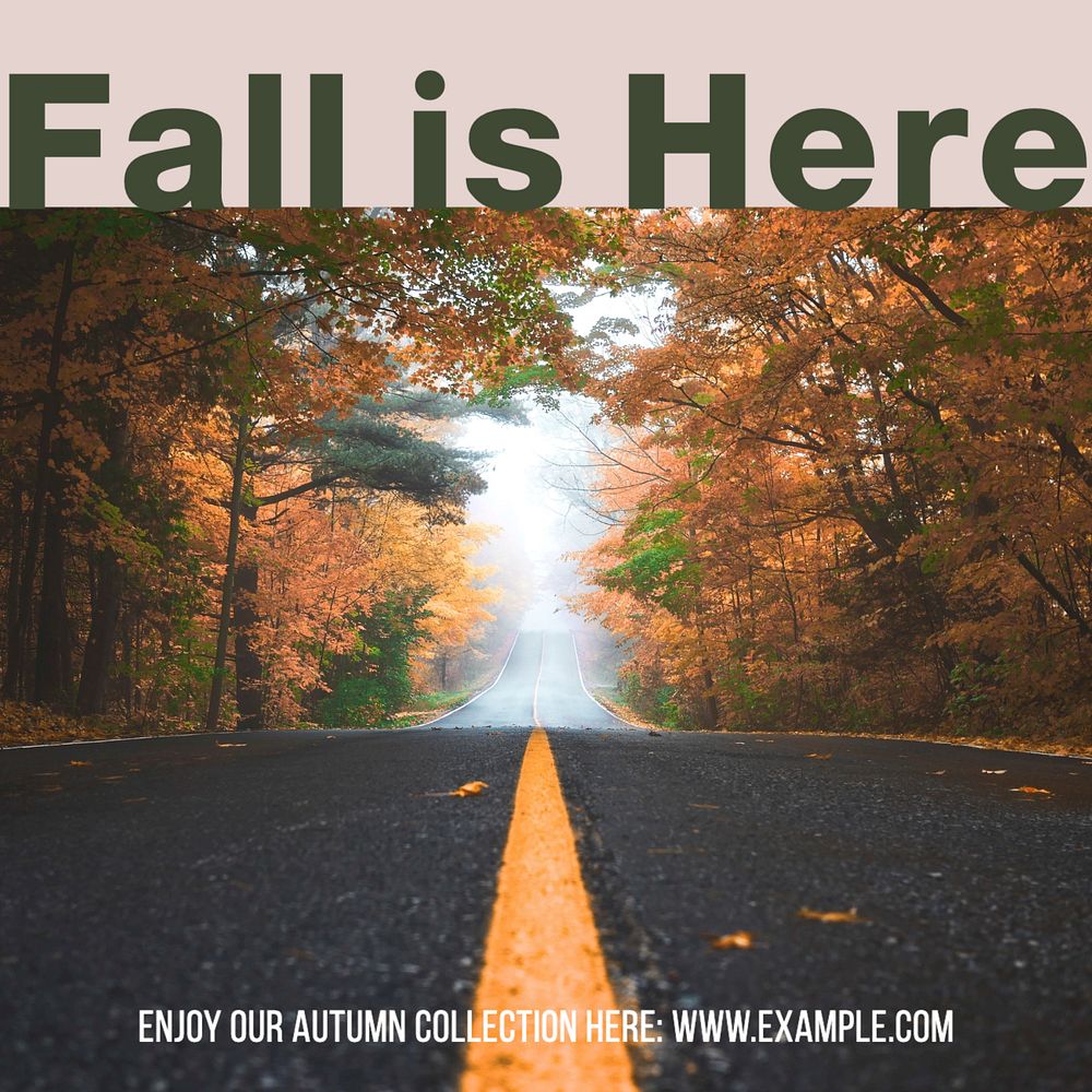 Fall is here Facebook post template, editable social media ad