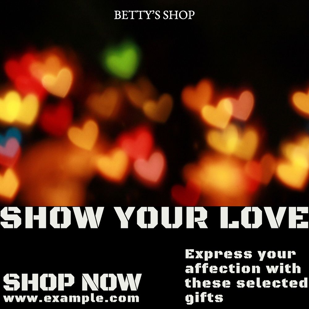 Love & gift selection Facebook post template, editable social media ad