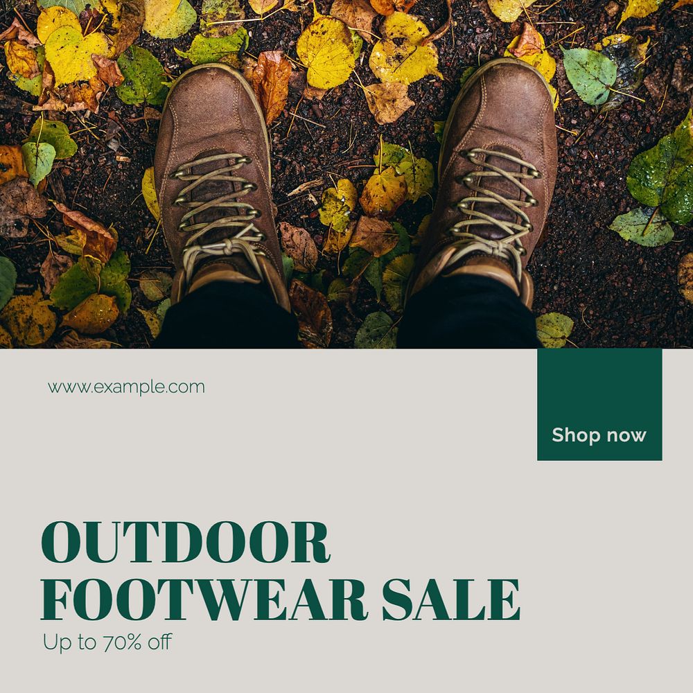 Shoes sale Facebook post template, editable social media ad