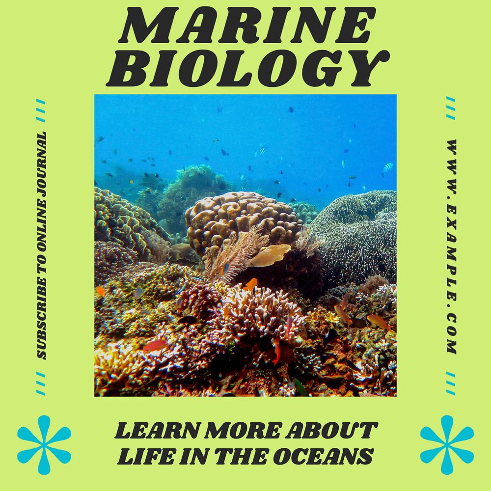 Marine biology Facebook post template, editable social media ad