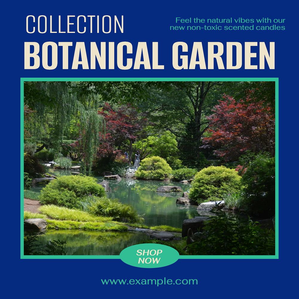 Botanical garden collection Facebook post template, editable social media ad