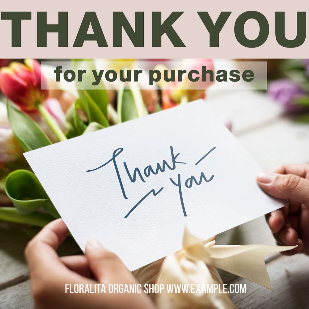 Thank you Facebook post template, editable social media ad