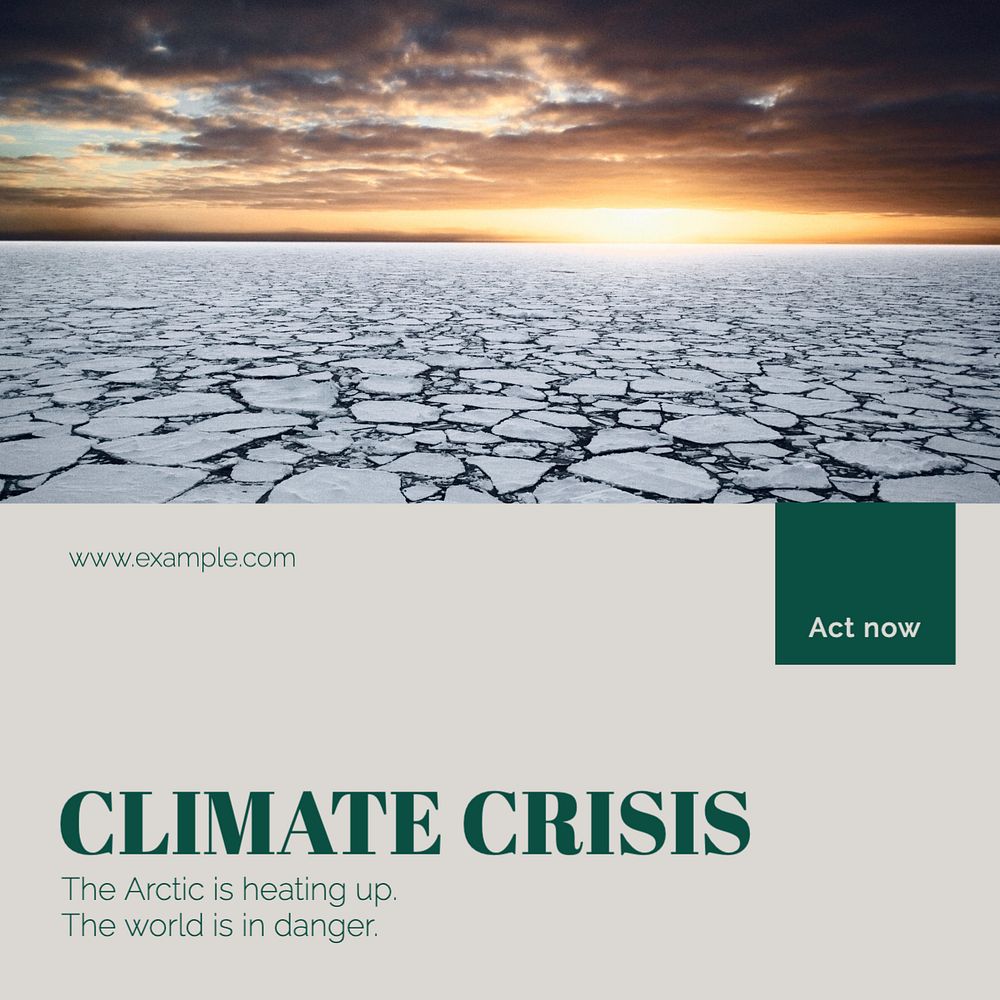 Climate crisis Facebook post template, editable social media ad