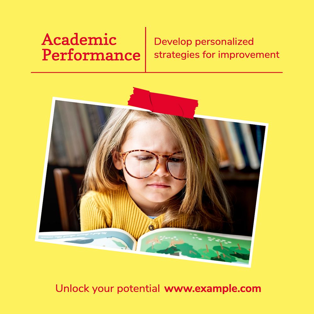 Academic performance Facebook post template, editable social media ad