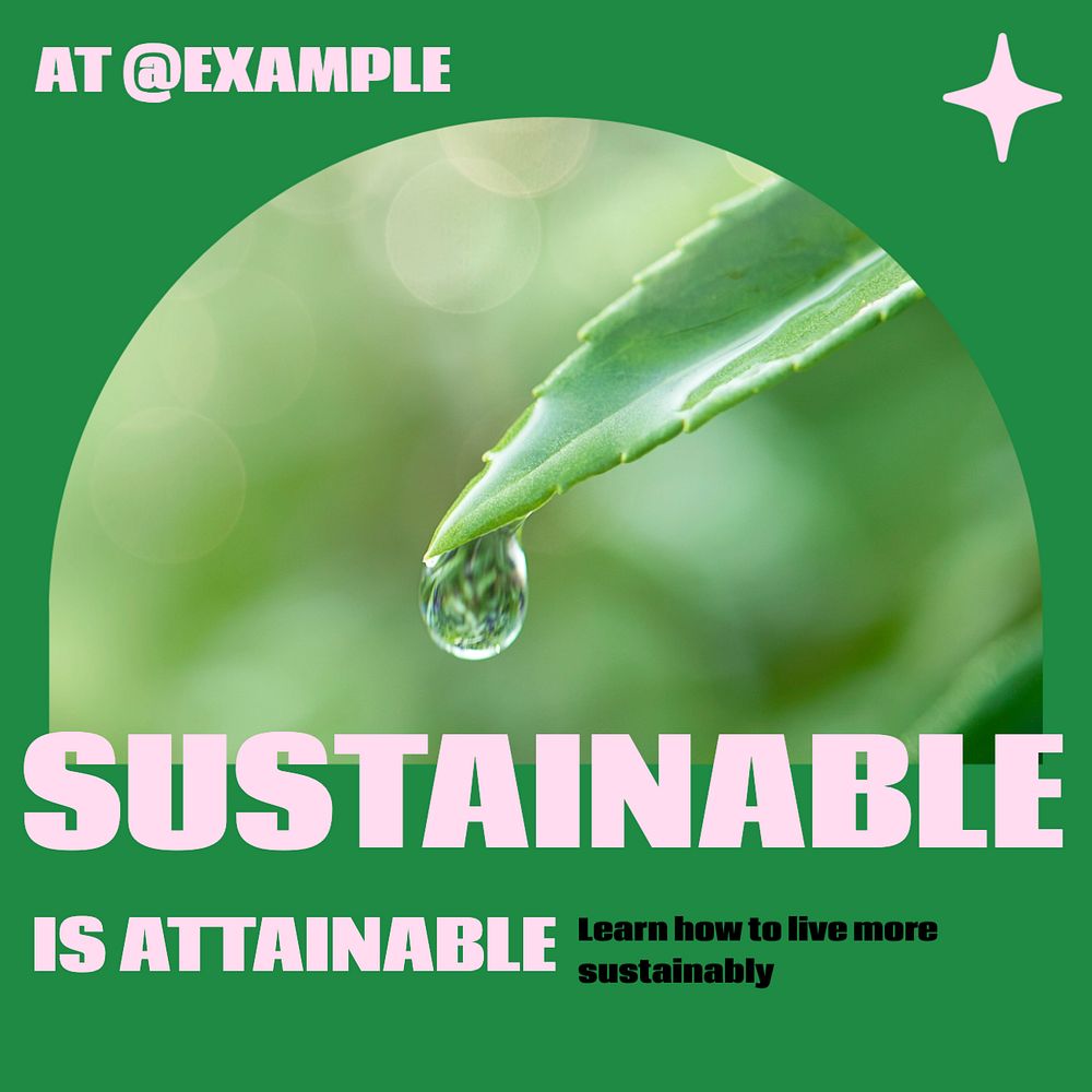 Sustainability Facebook post template, editable social media ad