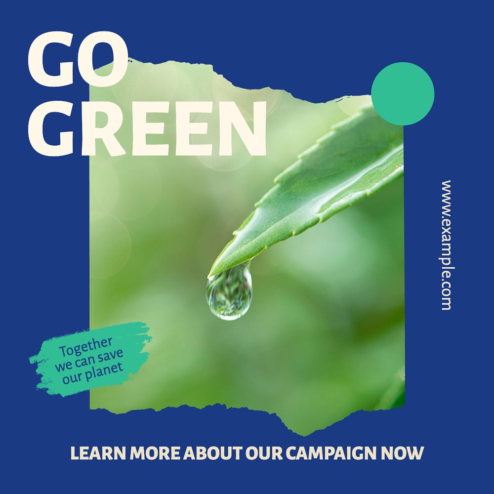 Go green Facebook post template, editable social media ad