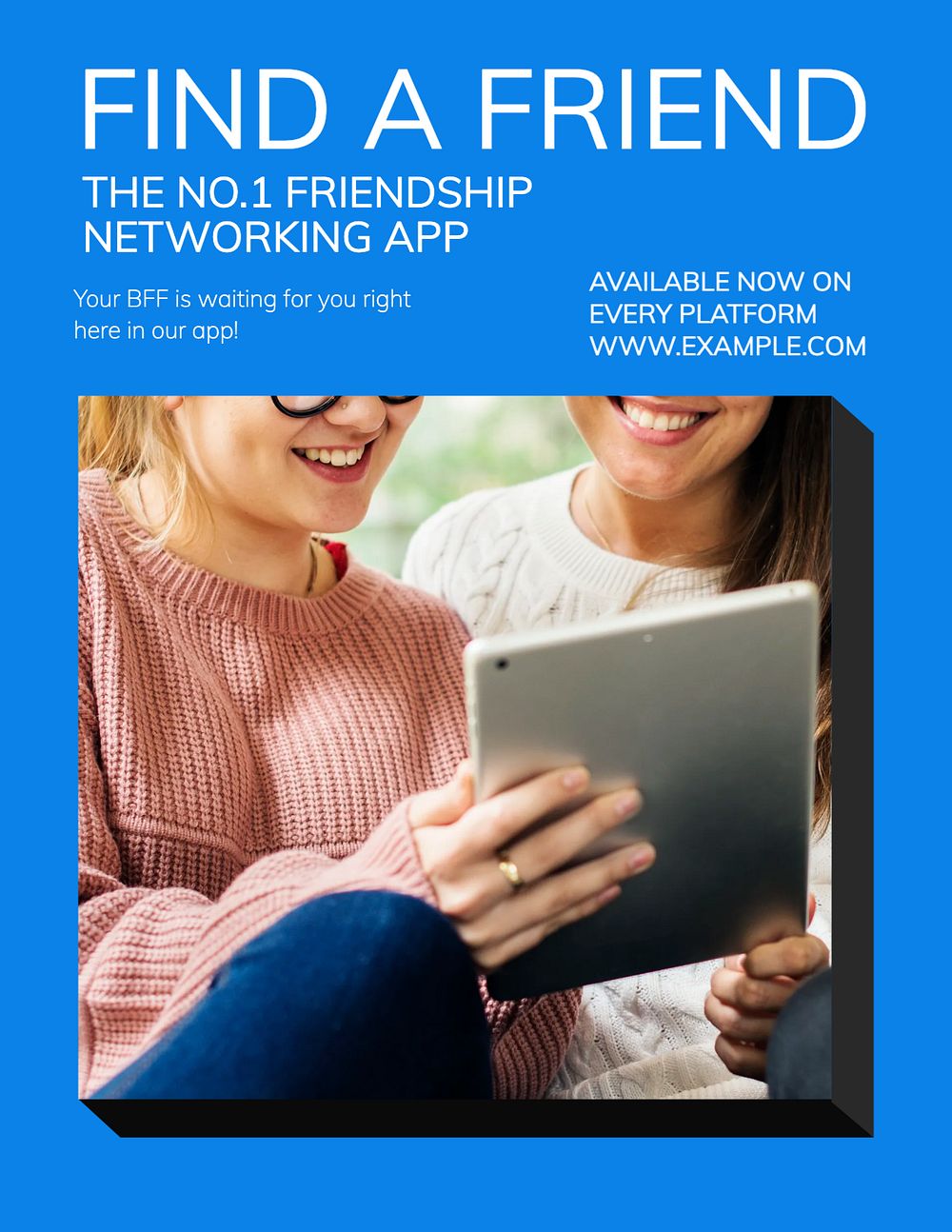 Find a friend flyer template, editable text