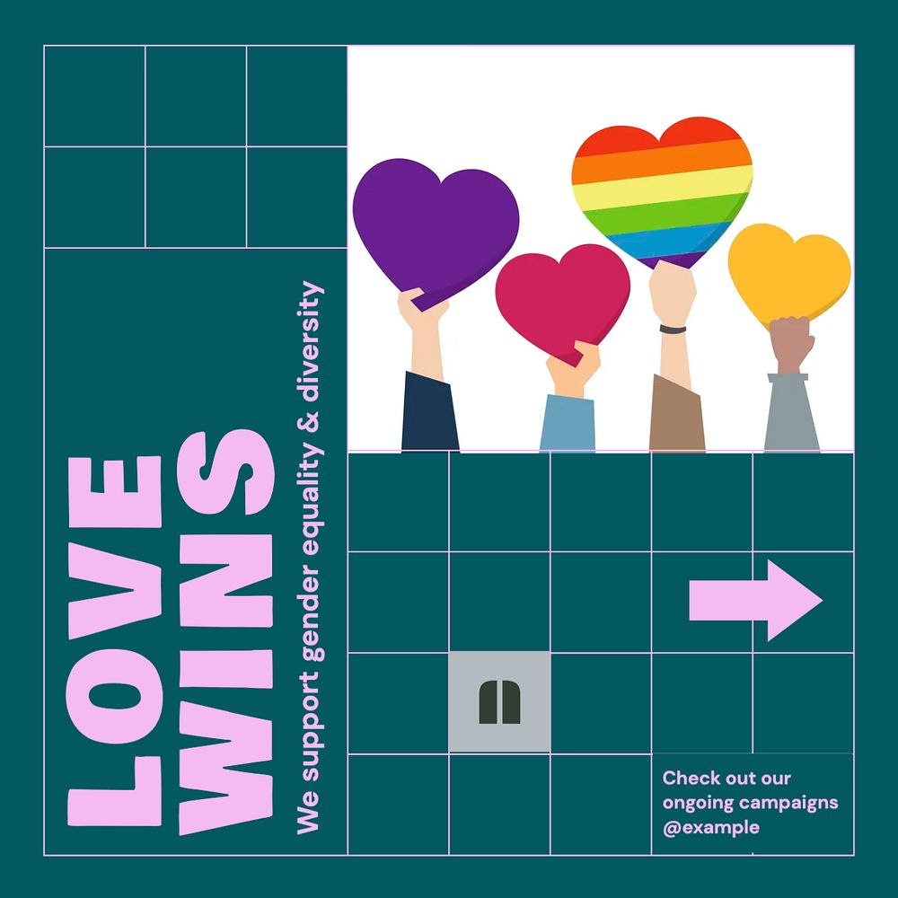 Love wins Facebook post template, editable social media ad