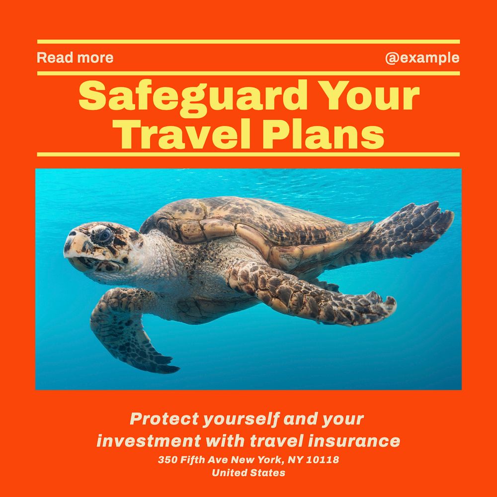 Travel safe Facebook post template, editable social media ad