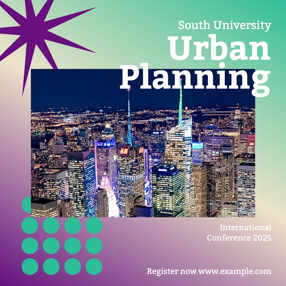 Urban planning Facebook post template, editable social media ad