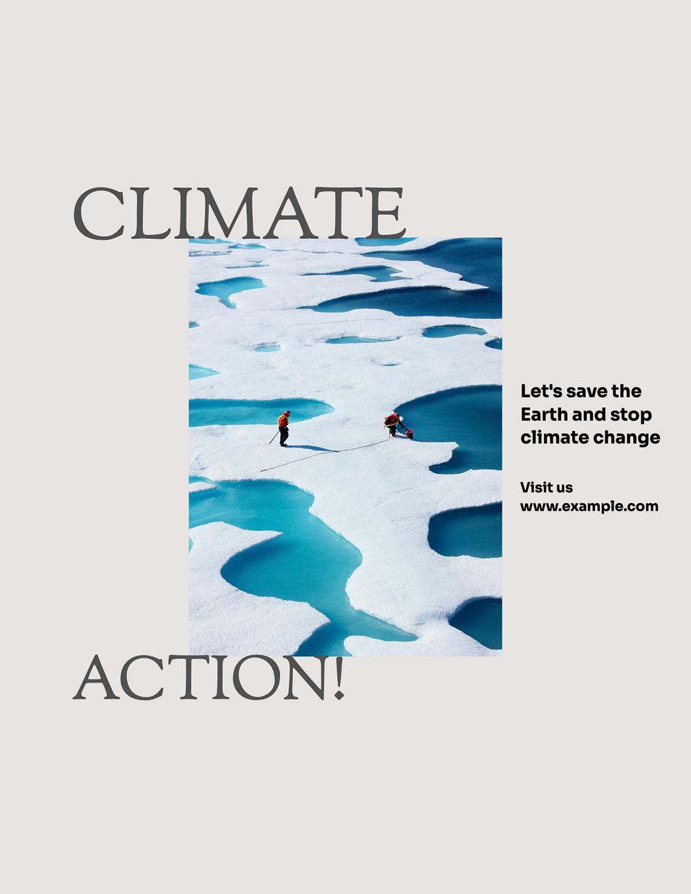 Climate action flyer template, editable text & design