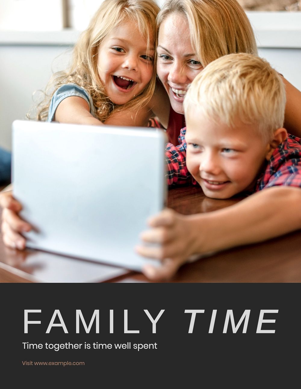 Family time flyer template, editable text & design