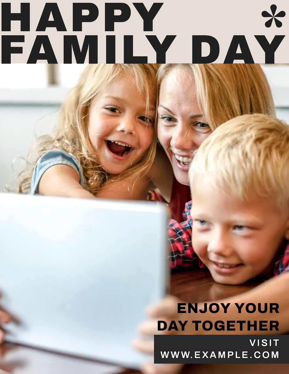 Happy family day flyer template, editable text & design