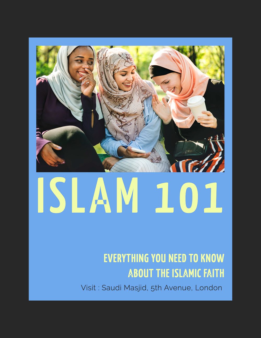 Islam 101 flyer template, editable text