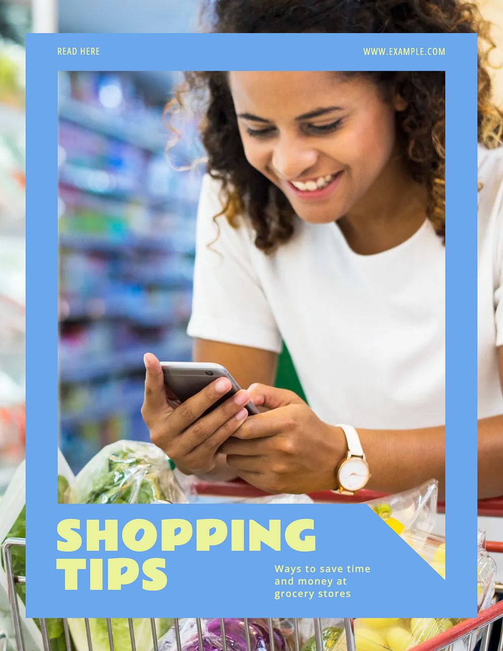 Shopping tips flyer template, editable text