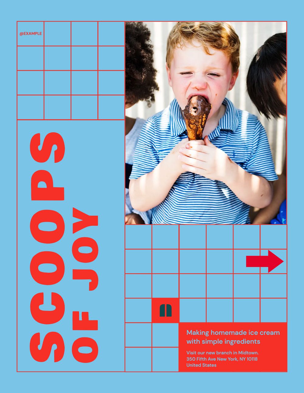 Scoops of joy flyer template, editable text