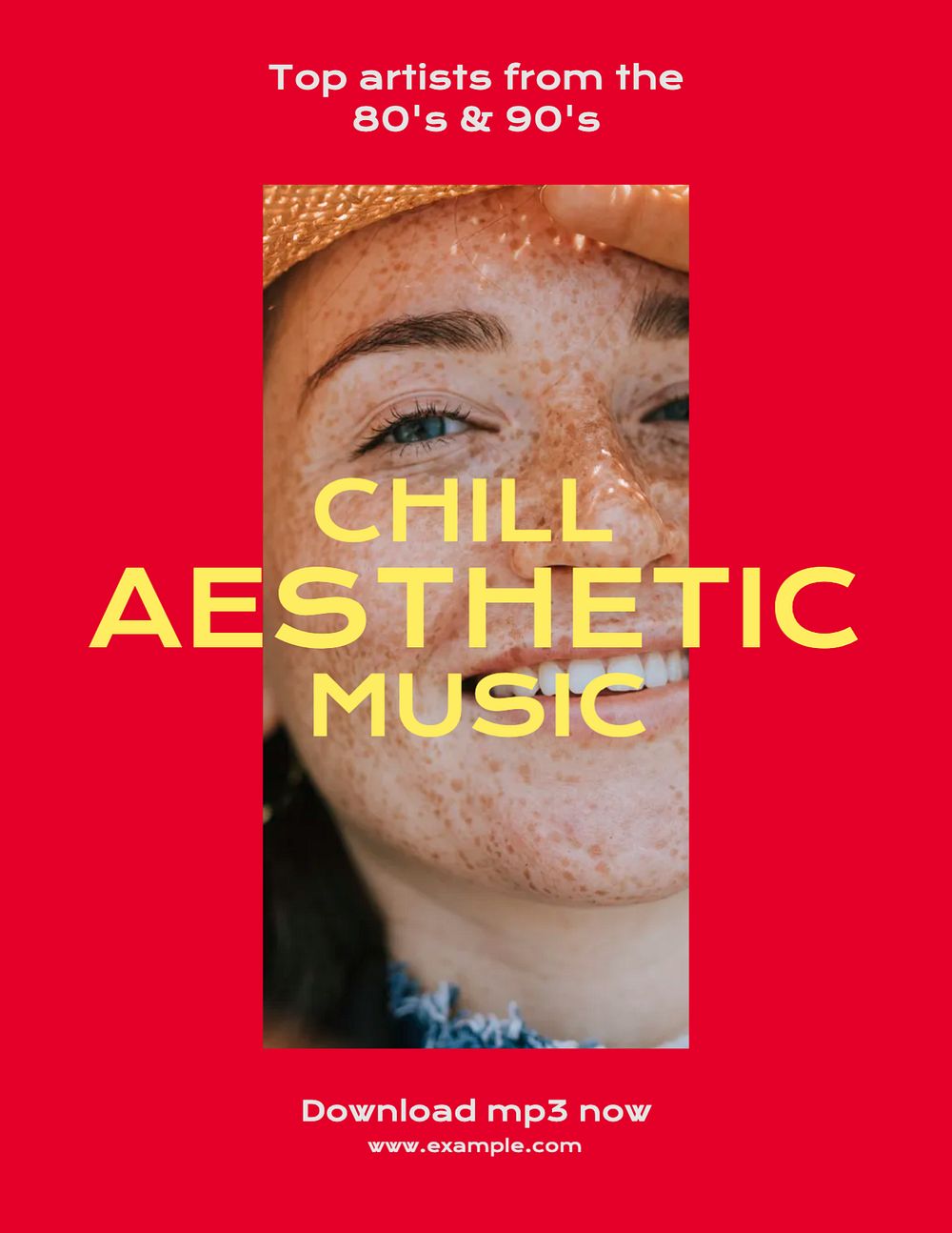 Chill aesthetic music flyer template, editable text