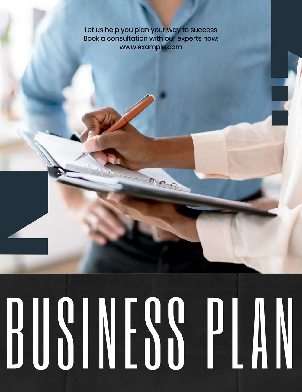 Business plan flyer template, editable text