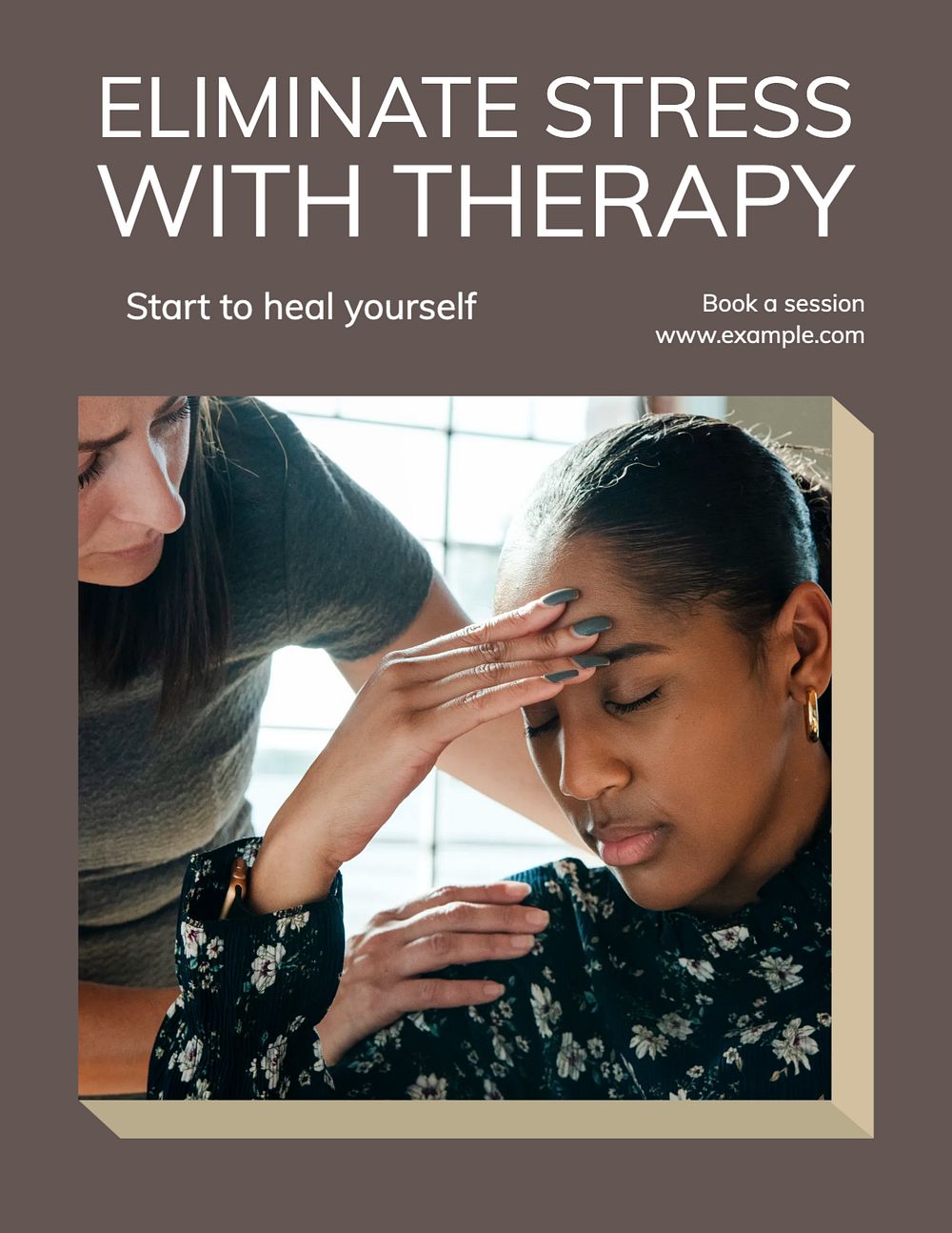 Therapy flyer template, editable text